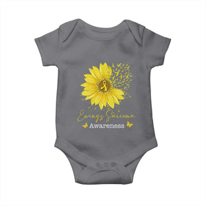 Ewings Sarcoma Awareness Baby Onesie Yellow Flower Petal Ribbons Sunflower TS11 Charcoal Print Your Wear