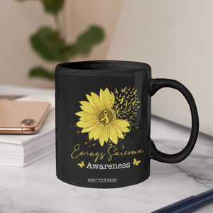 Ewings Sarcoma Awareness Coffee Mug Yellow Flower Petal Ribbons Sunflower TS11 Print Your Wear