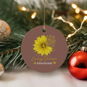 Ewings Sarcoma Awareness Ceramic Ornament Yellow Flower Petal Ribbons Sunflower TS11 1pc Mocha Print Your Wear