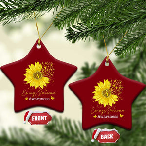 Ewings Sarcoma Awareness Ceramic Ornament Yellow Flower Petal Ribbons Sunflower TS11 Print Your Wear