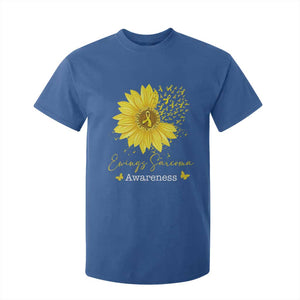 Ewings Sarcoma Awareness T Shirt For Kid Yellow Flower Petal Ribbons Sunflower TS11 Royal Blue Print Your Wear
