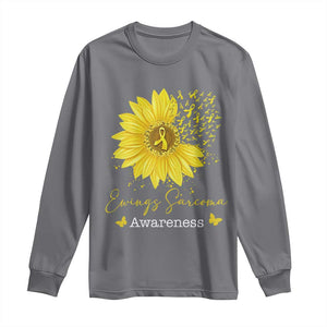 Ewings Sarcoma Awareness Long Sleeve Shirt Yellow Flower Petal Ribbons Sunflower TS11 Charcoal Print Your Wear