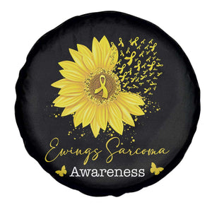 Ewings Sarcoma Awareness Spare Tire Cover Yellow Flower Petal Ribbons Sunflower TS11 Print Your Wear