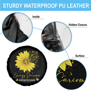 Ewings Sarcoma Awareness Spare Tire Cover Yellow Flower Petal Ribbons Sunflower TS11 Print Your Wear
