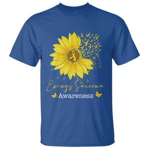 Ewings Sarcoma Awareness T Shirt Yellow Flower Petal Ribbons Sunflower TS11 Royal Blue Print Your Wear
