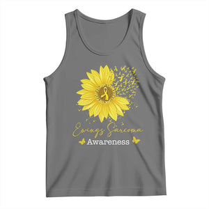 Ewings Sarcoma Awareness Tank Top Yellow Flower Petal Ribbons Sunflower TS11 Black Heather Print Your Wear