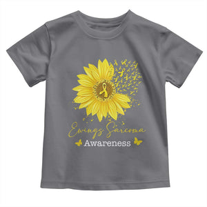 Ewings Sarcoma Awareness Toddler T Shirt Yellow Flower Petal Ribbons Sunflower TS11 Charcoal Print Your Wear