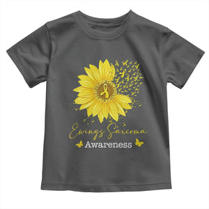 Ewings Sarcoma Awareness Toddler T Shirt Yellow Flower Petal Ribbons Sunflower TS11 Dark Heather Print Your Wear