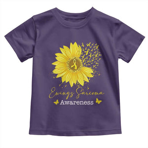 Ewings Sarcoma Awareness Toddler T Shirt Yellow Flower Petal Ribbons Sunflower TS11 Purple Print Your Wear