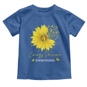 Ewings Sarcoma Awareness Toddler T Shirt Yellow Flower Petal Ribbons Sunflower TS11 Royal Blue Print Your Wear