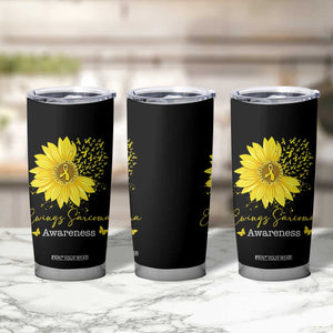 Ewings Sarcoma Awareness Tumbler Cup Yellow Flower Petal Ribbons Sunflower TS11 Print Your Wear
