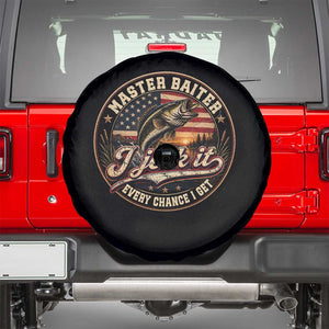 Master Baiter Fishing Lover Spare Tire Cover I Jerk It Every Chance I Get Funny Bass Fishing TS11 Black Print Your Wear