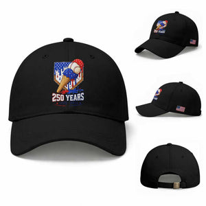 250 Years Baseball Ice Cream Drip 4th of July USA Flag Baseball Cap