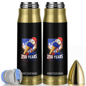 250 Years Baseball Ice Cream Drip 4th of July USA Flag Bullet Tumbler