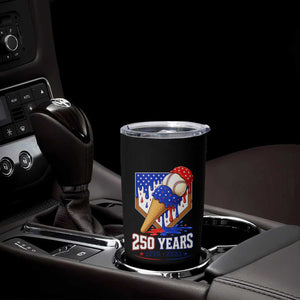 250 Years Baseball Ice Cream Drip 4th of July USA Flag Tumbler Cup