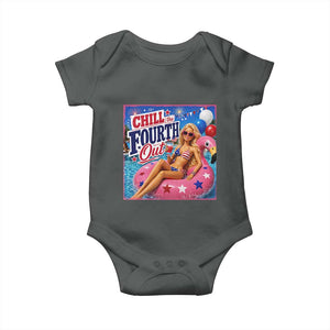 Chill The Fourth Out Doll Meme 4th of July Baby Onesie
