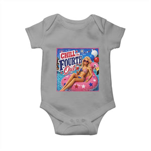 Chill The Fourth Out Doll Meme 4th of July Baby Onesie