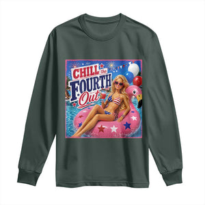 Chill The Fourth Out Doll Meme 4th of July Long Sleeve Shirt