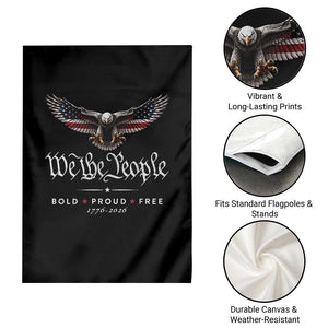 We The People Patriotic Bald Eagle USA 250th Anniversary Bold Proud Free Garden Flag