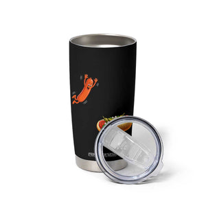 Funny Chicago Style Hot Dog Sausage Jumping Into Bun BBQ Tumbler Cup