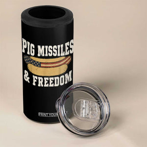 Pig Missiles And Freedom 4th of July Patriotic Hotdog 4 in 1 Can Cooler Tumbler TS11 Print Your Wear