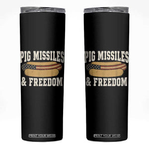 Pig Missiles And Freedom 4th of July Patriotic Hotdog Skinny Tumbler TS11 Black Print Your Wear