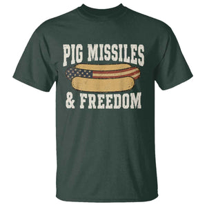 Pig Missiles And Freedom 4th of July Patriotic Hotdog T Shirt