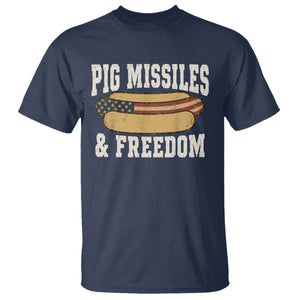 Pig Missiles And Freedom 4th of July Patriotic Hotdog T Shirt