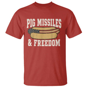 Pig Missiles And Freedom 4th of July Patriotic Hotdog T Shirt