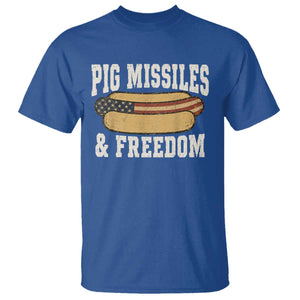 Pig Missiles And Freedom 4th of July Patriotic Hotdog T Shirt