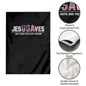 Jesus Saves USA 250th Anniversary Garden Flag 250 Years of Fath And Freedom 4th of July