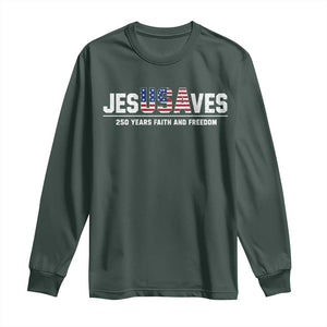 Jesus Saves USA 250th Anniversary Long Sleeve Shirt 250 Years of Fath And Freedom 4th of July