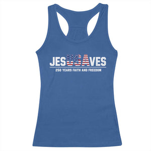 Jesus Saves USA 250th Anniversary Racerback Tank Top 250 Years of Fath And Freedom 4th of July