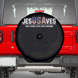 Jesus Saves USA 250th Anniversary Spare Tire Cover 250 Years of Fath And Freedom 4th of July