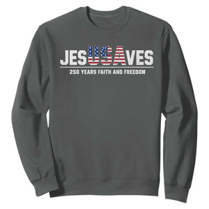 Jesus Saves USA 250th Anniversary Sweatshirt 250 Years of Fath And Freedom 4th of July