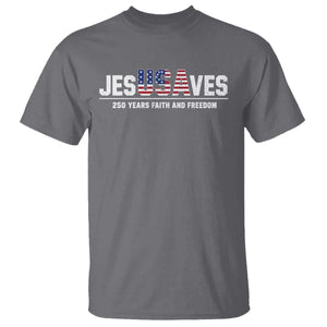 Jesus Saves USA 250th Anniversary T Shirt 250 Years of Fath And Freedom 4th of July