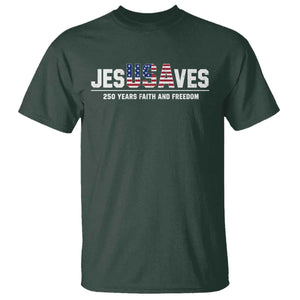 Jesus Saves USA 250th Anniversary T Shirt 250 Years of Fath And Freedom 4th of July