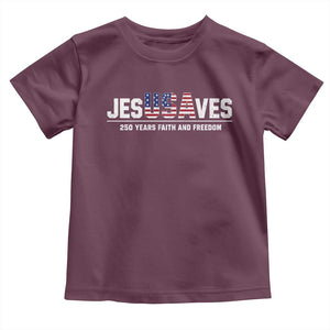 Jesus Saves USA 250th Anniversary Toddler T Shirt 250 Years of Fath And Freedom 4th of July