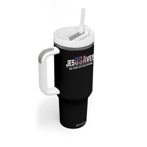 Jesus Saves USA 250th Anniversary Tumbler With Handle 250 Years of Fath And Freedom 4th of July