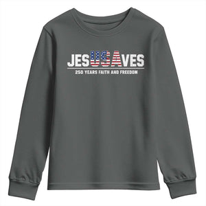 Jesus Saves USA 250th Anniversary Youth Sweatshirt 250 Years of Fath And Freedom 4th of July