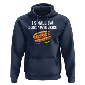 Funny Hotdog Hoodie I Swallow Juicy Wieners Joke Sarcastic TS11 Navy Print Your Wear