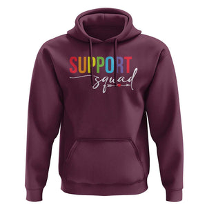 School Support Team Hoodie Support Squad Teacher TS11 Maroon Print Your Wear