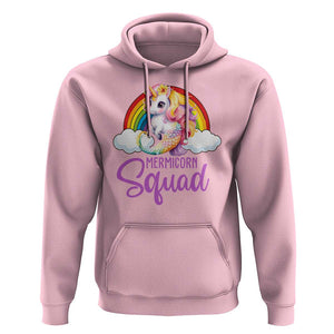 Mermicorn Squad Hoodie Mermaids Unicorns Birthday Party Rainbow TS11 Light Pink Print Your Wear