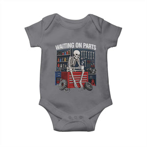 Waiting On Parts Funny Mechanic Baby Onesie Funny Skeleton Auto Repair Life