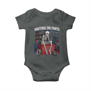 Waiting On Parts Funny Mechanic Baby Onesie Funny Skeleton Auto Repair Life