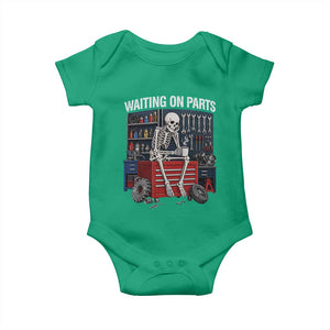 Waiting On Parts Funny Mechanic Baby Onesie Funny Skeleton Auto Repair Life
