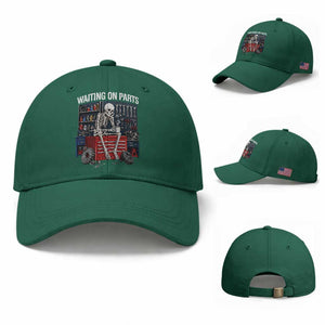 Waiting On Parts Funny Mechanic Baseball Cap Funny Skeleton Auto Repair Life