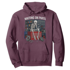 Waiting On Parts Funny Mechanic Hoodie Funny Skeleton Auto Repair Life