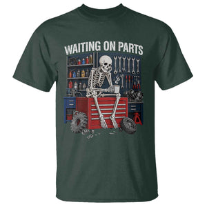 Waiting On Parts Funny Mechanic T Shirt Funny Skeleton Auto Repair Life