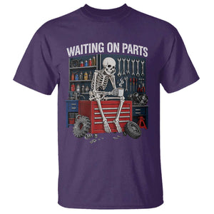 Waiting On Parts Funny Mechanic T Shirt Funny Skeleton Auto Repair Life